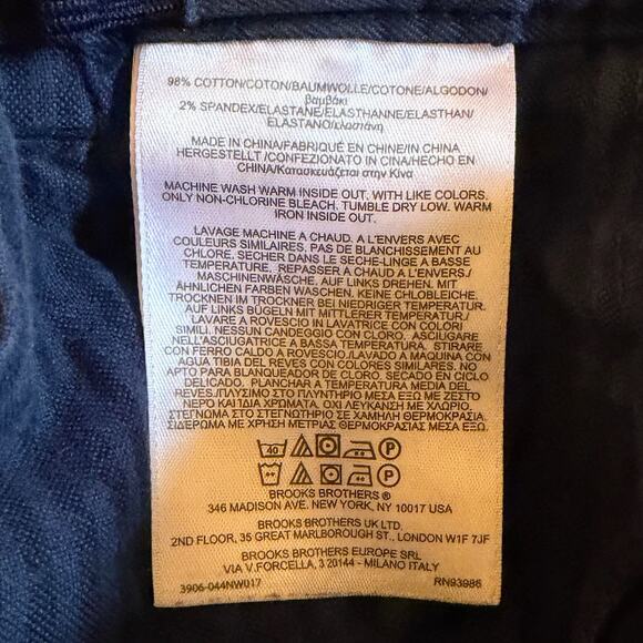 Brooks Brothers Boys 8 Embroidered Nautical Flag Shorts Blue Cotton Chino Preppy - Picture 5 of 6